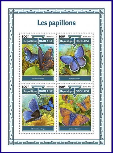 Poštové známky Togo 2017 Motýle Mi# 8690-93 Kat 13€