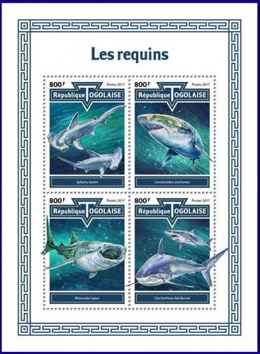 Poštové známky Togo 2017 Žraloky Mi# Mi# 8700-03 Kat 13€