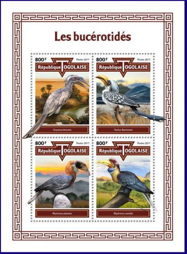 Poštové známky Togo 2017 Zoborožci Mi# Mi# 8725-28 Kat 13€