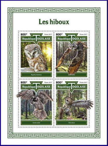 Poštové známky Togo 2017 Sovy Mi# Mi# 8740-43 Kat 13€