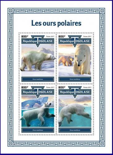 Poštové známky Togo 2017 ¼adový medvede Mi# Mi# 8745-48 Kat 13€