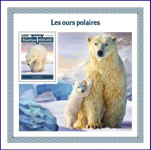 Poštová známka Togo 2017 ¼adový medvede Mi# Mi# Block 1529 Kat 13€