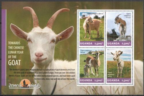 Poštové známky Uganda 2014 Kozy Mi# 3295-98 Kat 12€