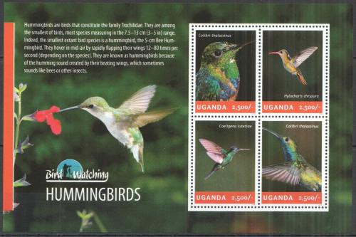 Poštové známky Uganda 2014 Kolibøíci Mi# 3220-23 Kat 12€