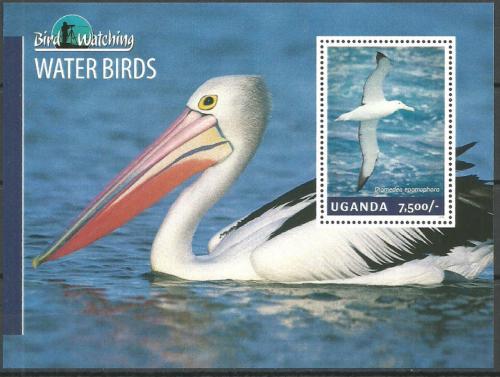 Poštová známka Uganda 2014 Vodní ptáci Mi# Block 454 Kat 9€