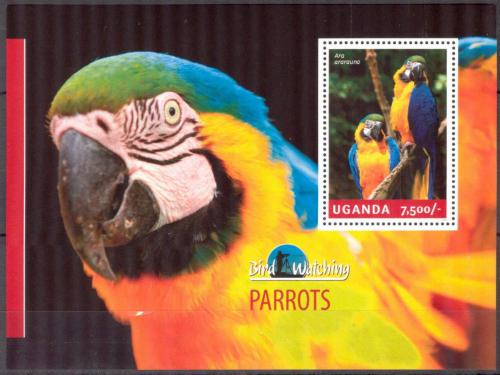 Poštová známka Uganda 2014 Papagáje Mi# Block 460 Kat 9€
