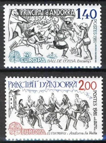 Poštové známky Andorra Fr. 1981 Európa CEPT, folklór Mi# 313-14
