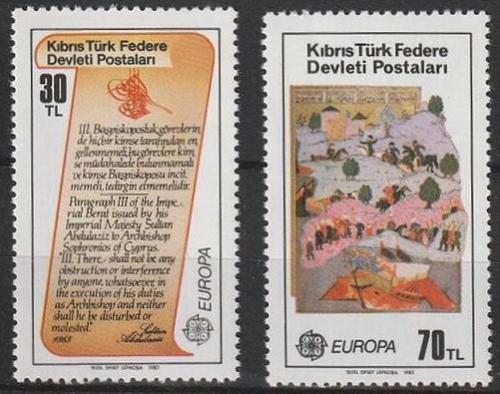 Poštové známky Cyprus Tur. 1982 Európa CEPT, historické události Mi# 114-15