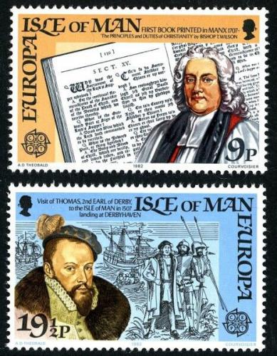 Poštové známky Ostrov Man 1982 Európa CEPT, historické události Mi# 213-14