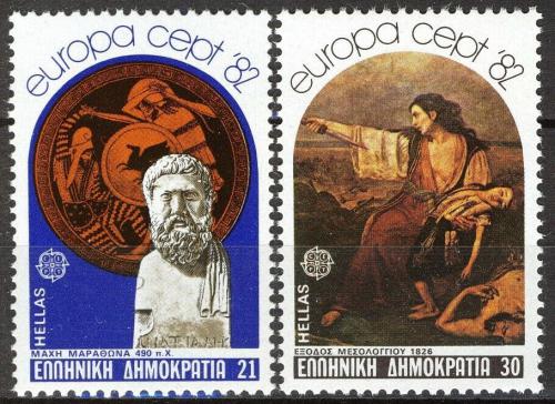 Poštové známky Grécko 1982 Európa CEPT, historické události Mi# 1481-82