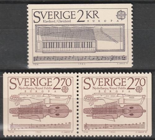 Poštové známky Švédsko 1985 Európa CEPT, rok hudby Mi# 1328-29