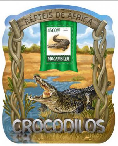 Poštová známka Mozambik 2015 Krokodíly Mi# 7881 Block