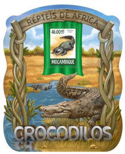 Poštová známka Mozambik 2015 Krokodíly Mi# 7882 Block