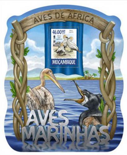 Poštová známka Mozambik 2015 Moøští ptáci Mi# 7925 Block