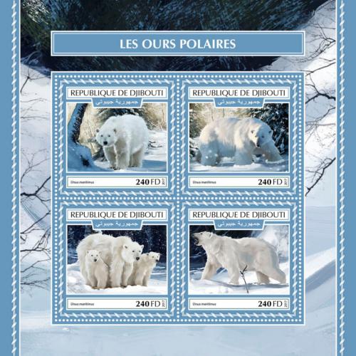 Poštové známky Džibutsko 2017 ¼adový medvede Mi# 2017-20 Kat 10€