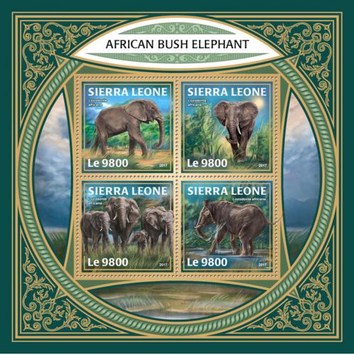 Poštové známky Sierra Leone 2017 Slony Mi# 9185-88 Kat 11€