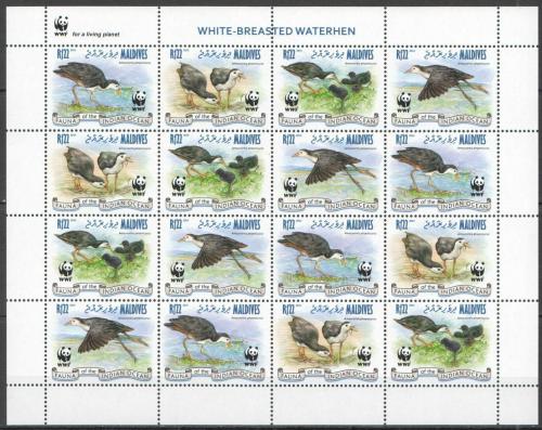 Poštové známky Maldivy 2013 Chøástal bìloprsý, WWF Mi# 4878-81 Bogen Kat 44€