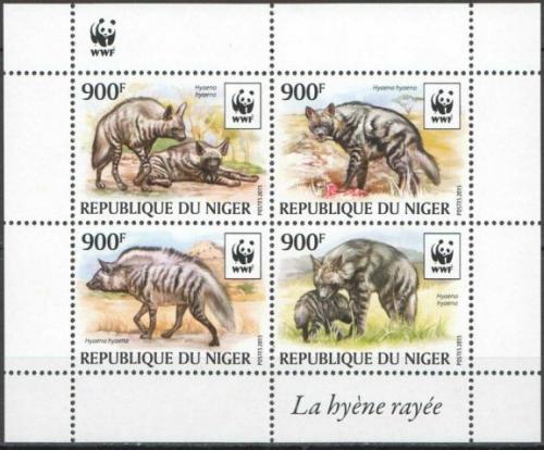 Poštové známky Niger 2015 Hyena žíhaná, WWF Mi# 3742-45 Bogen Kat 12€