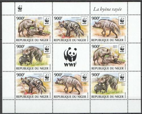 Poštové známky Niger 2015 Hyena žíhaná, WWF Mi# 3742-45 Bogen Kat 24€