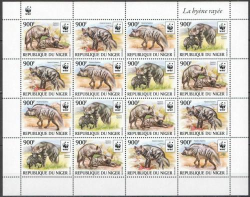 Poštové známky Niger 2015 Hyena žíhaná, WWF Mi# 3742-45 Bogen Kat 48€