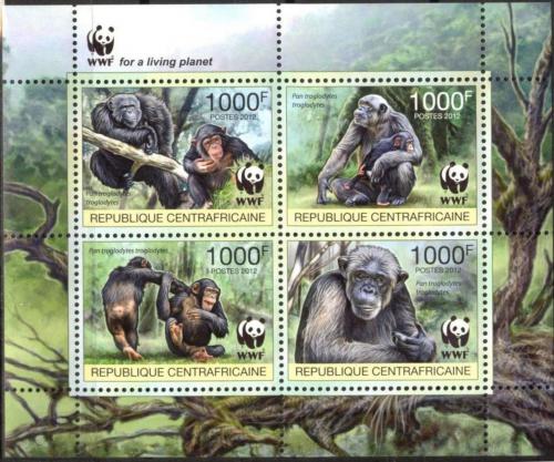 Poštové známky SAR 2012 Šimpanz centrální, WWF Mi# 3682-85 Bogen Kat 19€