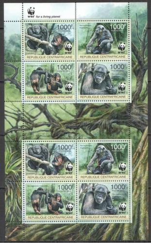 Poštové známky SAR 2012 Šimpanz centrální, WWF Mi# 3682-85 Bogen Kat 38€ 
