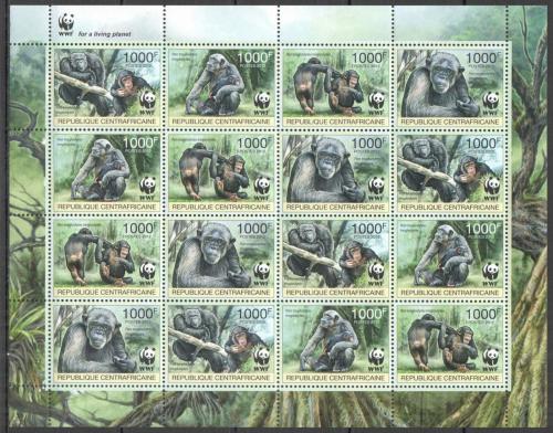 Poštové známky SAR 2012 Šimpanz centrální, WWF Mi# 3682-85 Bogen Kat 76€