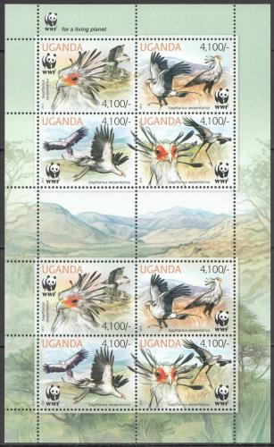 Poštové známky Uganda 2012 Hadylov písaø, WWF Mi# 3000-03 Bogen Kat 32€