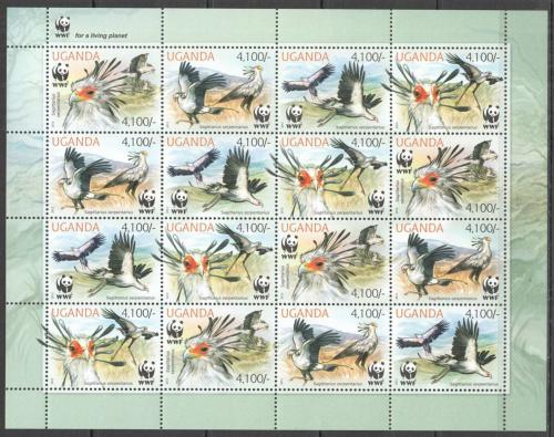 Poštové známky Uganda 2012 Hadylov písaø, WWF Mi# 3000-03 Bogen Kat 64€