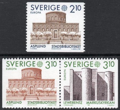 Poštové známky Švédsko 1987 Európa CEPT, moderní architektura Mi# 1428-30