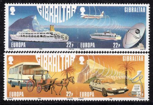 Poštové známky Gibraltár 1988 Európa CEPT, doprava a komunikace Mi# 544-47