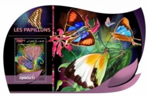 Poštová známka Džibutsko 2016 Motýle Mi# 1239 Block