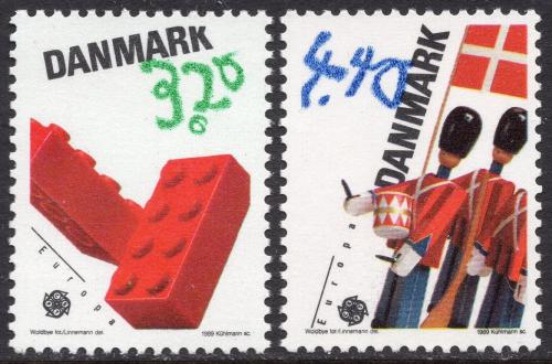 Poštové známky Dánsko 1989 Európa CEPT, dìtské hry Mi# 950-51