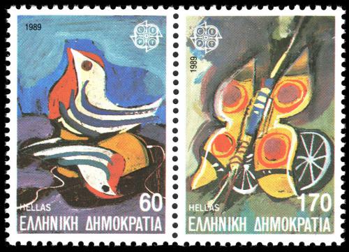 Poštové známky Grécko 1989 Európa CEPT, dìtské hry Mi# 1721-22 A Kat 8€