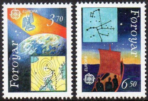 Poštové známky Faerské ostrovy 1991 Európa CEPT, prieskum vesmíru Mi# 215-16