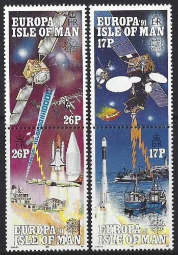 Poštové známky Ostrov Man 1991 Európa CEPT, prieskum vesmíru Mi# 464-67 Kat 6€