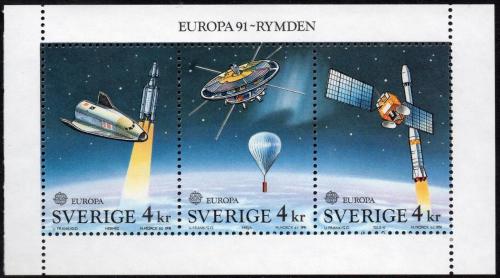 Poštové známky Švédsko 1991 Európa CEPT, prieskum vesmíru Mi# 1663-65