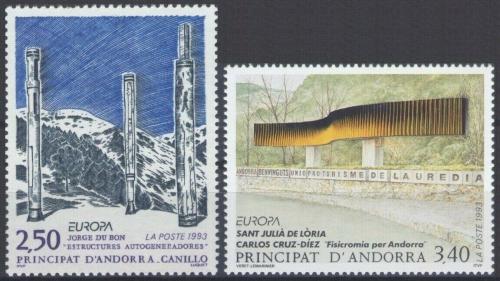 Poštové známky Andorra Fr. 1993 Európa CEPT, moderní umenie Mi# 451-52