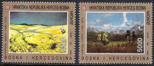 Poštové známky Bosna a Hercegovina 1993 Európa CEPT, moderní umenie Mi# 7-8 Kat 9€