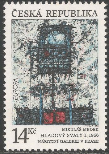 Poštová známka Èesko 1993 Európa CEPT, moderní umenie Mi# 5