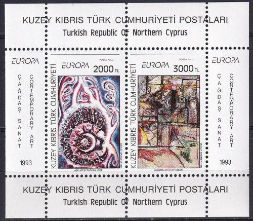 Poštové známky Cyprus Tur. 1993 Európa CEPT, moderní umenie Mi# Block 12