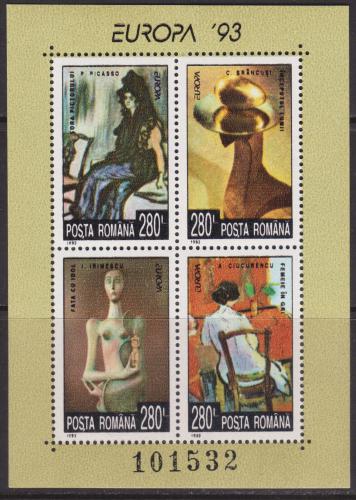 Poštové známky Rumunsko 1993 Európa CEPT, moderní umenie Mi# Block 282