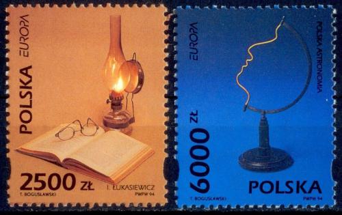 Poštové známky Po¾sko 1994 Európa CEPT, objavy Mi# 3486-87