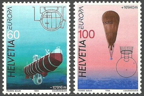Poštové známky Švýcarsko 1994 Európa CEPT, objavy Mi# 1525-26