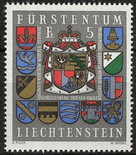 Poštová známka Lichtenštajnsko 1973 Erby Mi# 590 Kat 8€
