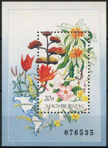 Poštová známka Maïarsko 1991 Kvety Ameriky Mi# Block 214
