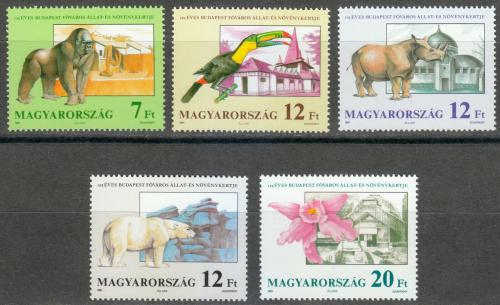 Poštové známky Maïarsko 1991 ZOO a botanická zahrada Mi# 4136-40
