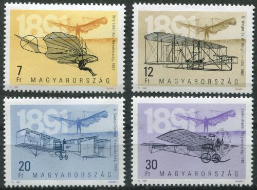 Poštové známky Maïarsko 1991 Stará letadla Mi# 4151-54