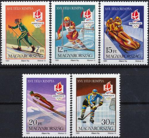 Poštové známky Maïarsko 1991 ZOH Albertville Mi# 4175-79