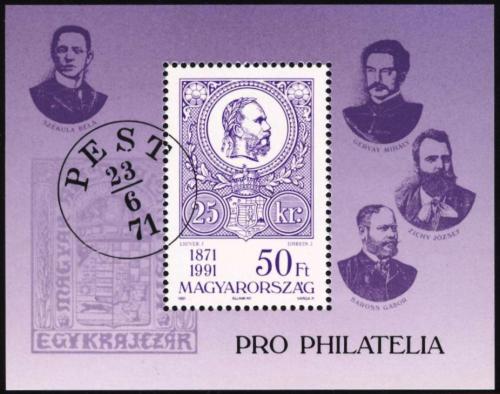 Poštová známka Maïarsko 1991 První známky, 120. výroèie Mi# Block 220 Kat 6€